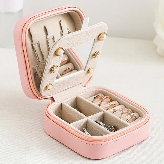 Fashion Solid Color Pu Leather Jewelry Boxes