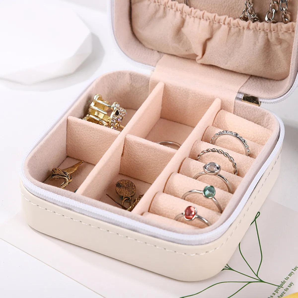 Fashion Solid Color Pu Leather Jewelry Boxes