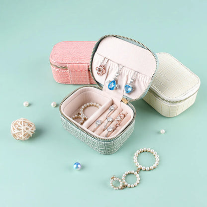 Fashion Solid Color Pu Leather Jewelry Boxes