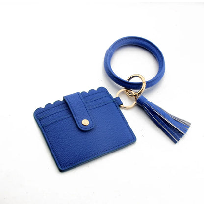 Fashion Solid Color Pu Leather Women'S Bag Pendant Keychain 1 Piece