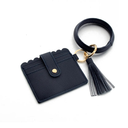 Fashion Solid Color Pu Leather Women'S Bag Pendant Keychain 1 Piece