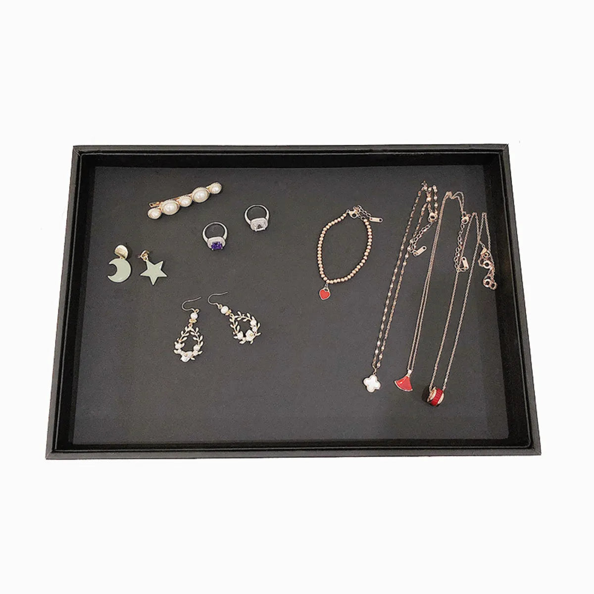 Fashion Solid Color Pu Paper Card Jewelry Rack