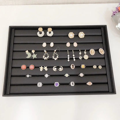 Fashion Solid Color Pu Paper Card Jewelry Rack