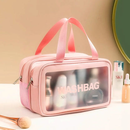 Fashion Solid Color Pu Makeup Bags