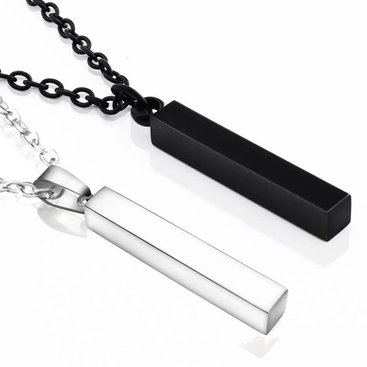 Fashion Solid Color Rectangle Stainless Steel Plating Pendant Necklace 1 Piece