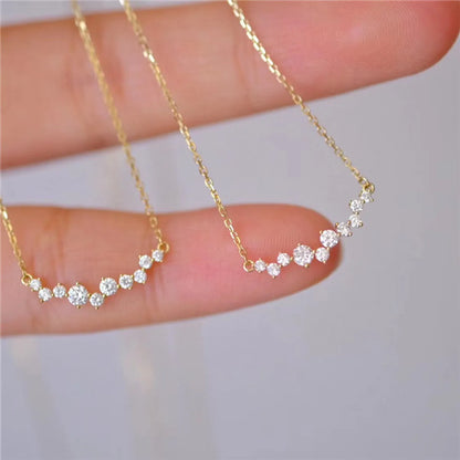 Fashion Solid Color Silver Plating Inlay Zircon Choker 1 Piece