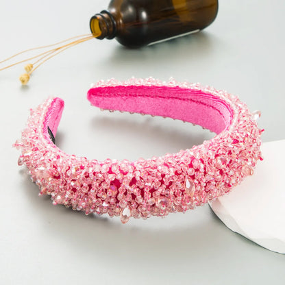 Fashion Solid Color Sponge Inlay Crystal Hair Band 1 Piece