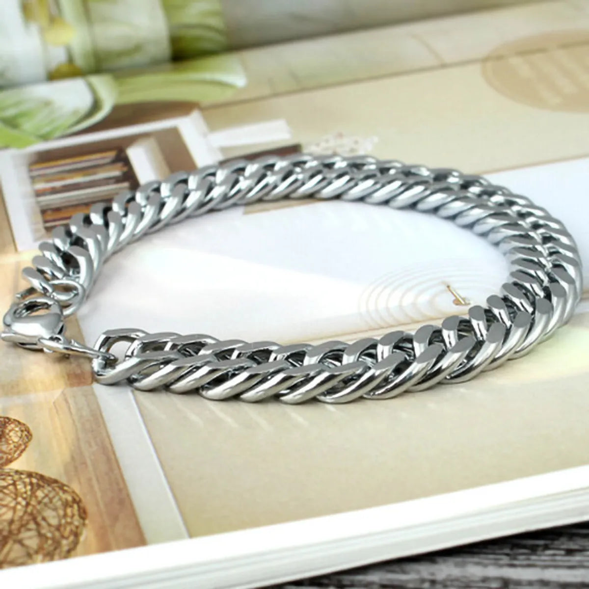 Fashion Solid Color Stainless Steel Bracelets 1 Piece