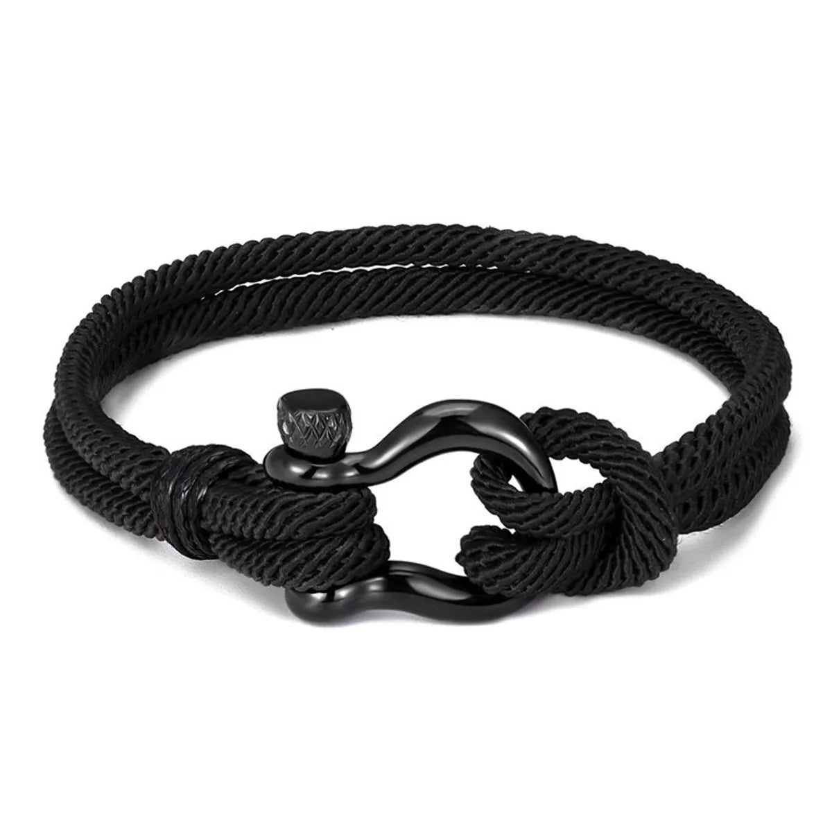 Fashion Solid Color Stainless Steel Braid Men'S Bracelets