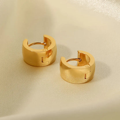 Fashion Solid Color Stainless Steel Earrings Gold Plated Stainless Steel Earrings