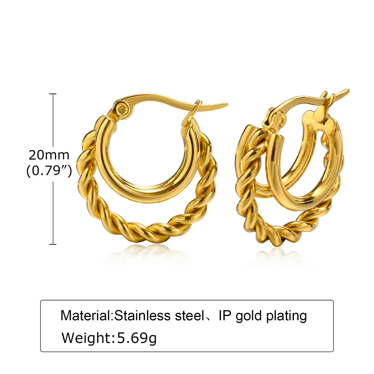 Fashion Solid Color Stainless Steel Earrings Plating Stainless Steel Earrings