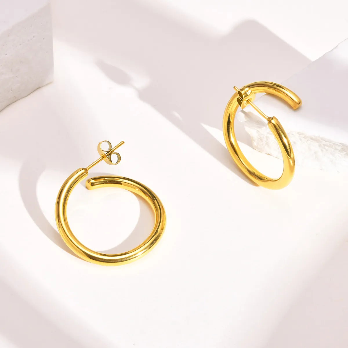 Fashion Solid Color Stainless Steel Earrings Plating Stainless Steel Earrings