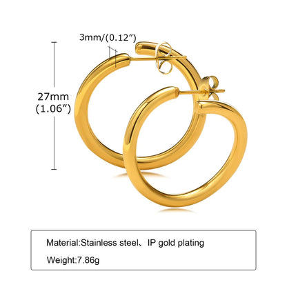 Fashion Solid Color Stainless Steel Earrings Plating Stainless Steel Earrings