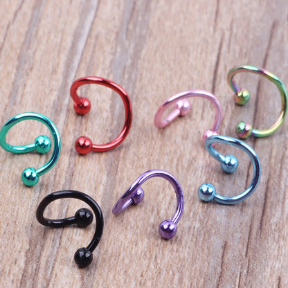 Fashion Solid Color Stainless Steel Nose Studs 1 Piece