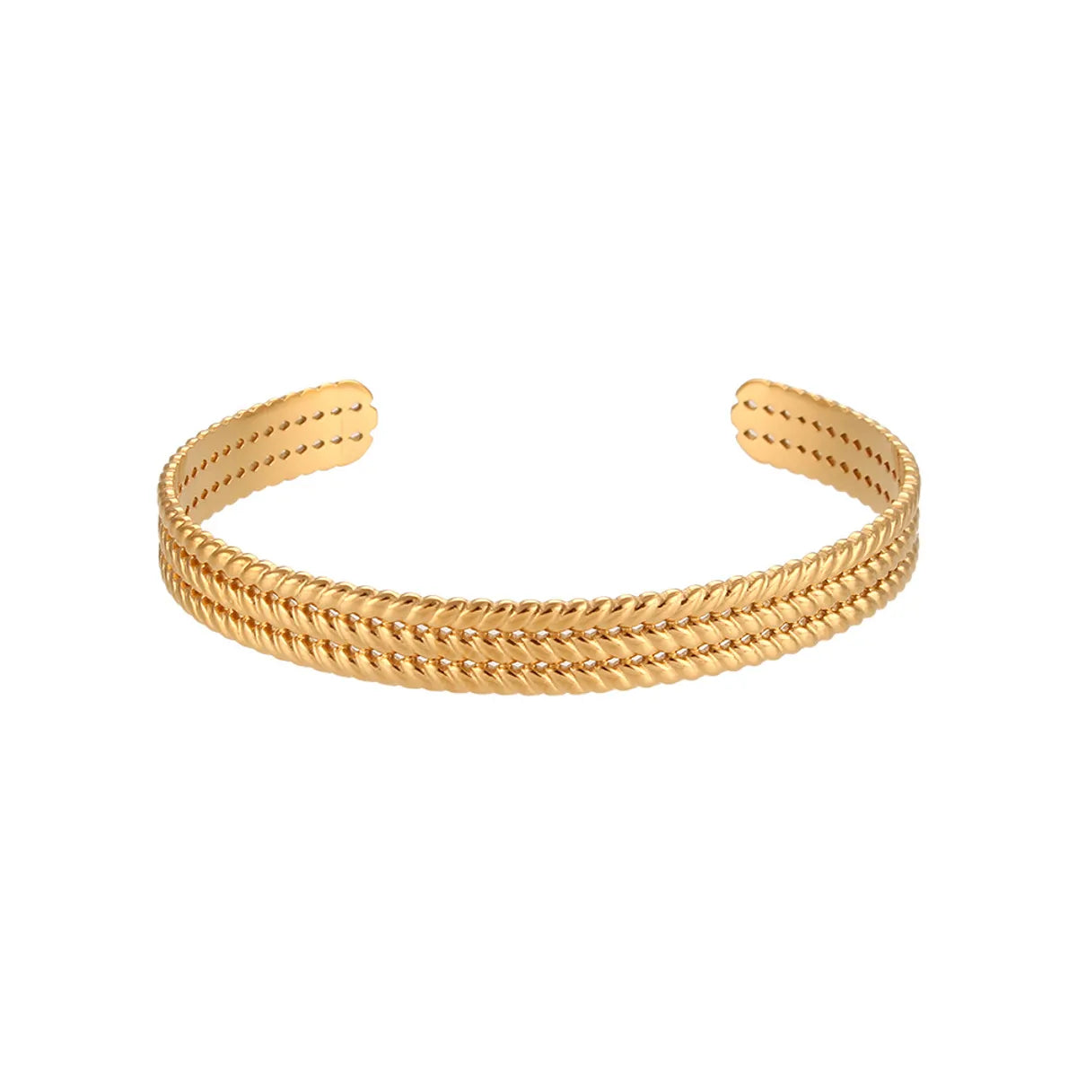 Fashion Solid Color 304 Stainless Steel 18K Gold Plated Bangle In Bulk