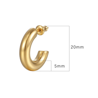 Fashion Solid Color Stainless Steel Plating Ear Studs 1 Pair