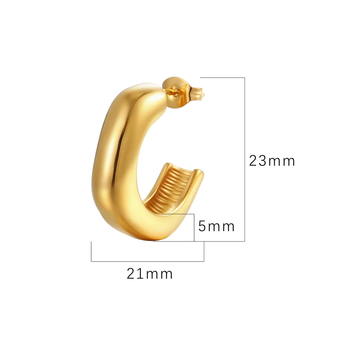 Fashion Solid Color Stainless Steel Plating Ear Studs 1 Pair