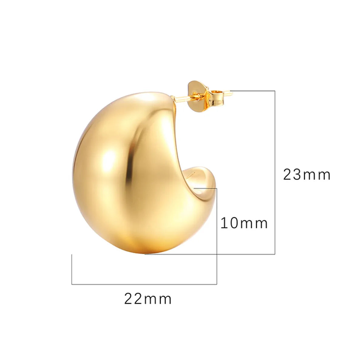 Fashion Solid Color Stainless Steel Plating Ear Studs 1 Pair