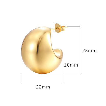 Fashion Solid Color Stainless Steel Plating Ear Studs 1 Pair