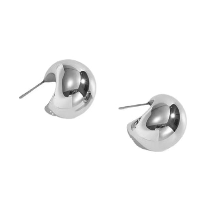 Fashion Solid Color Stainless Steel Plating Ear Studs 1 Pair