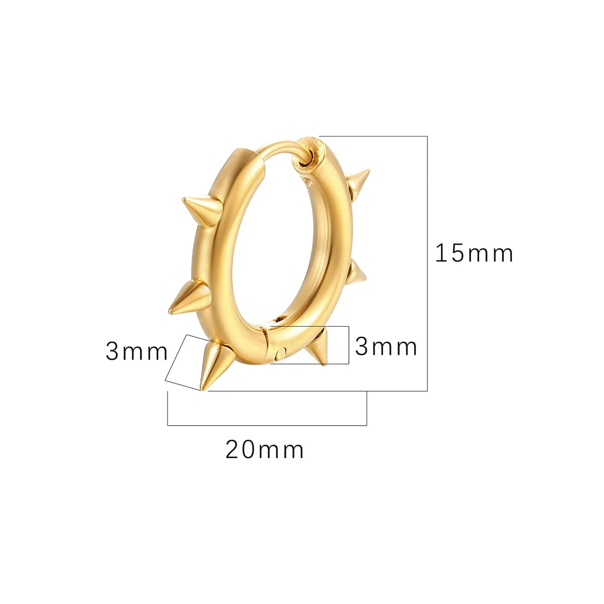 1 Piece Fashion Solid Color Plating Stainless Steel Earrings