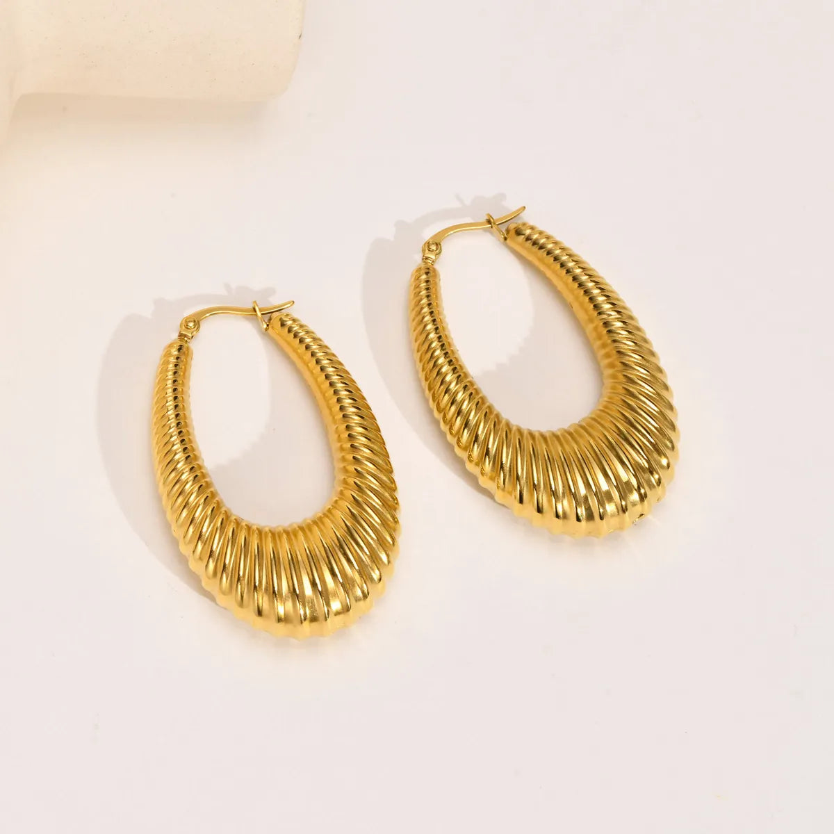 Fashion Solid Color Stainless Steel Plating Earrings 1 Pair