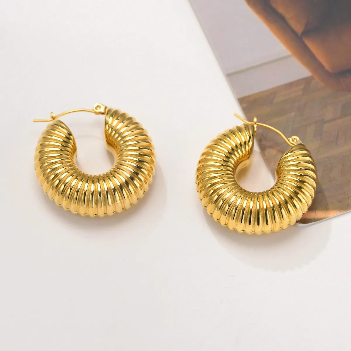 Fashion Solid Color Stainless Steel Plating Earrings 1 Pair