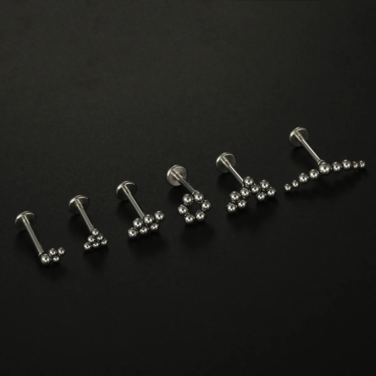 Fashion Solid Color Stainless Steel Plating Lip Stud 1 Piece