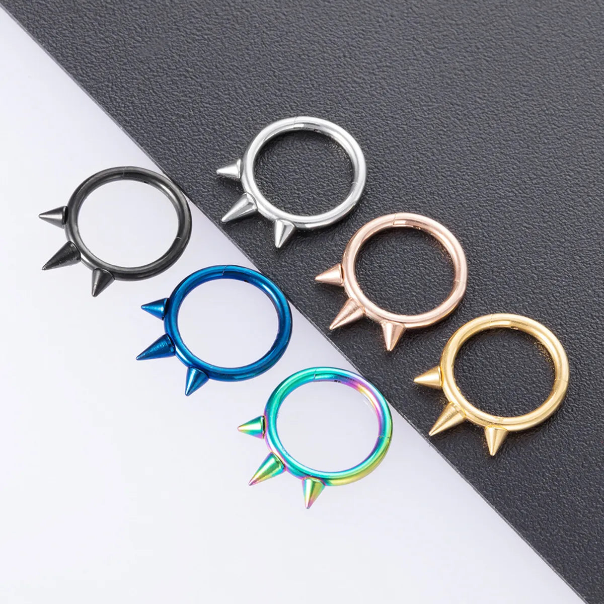 Fashion Solid Color Stainless Steel Plating Nose Ring 1 Piece