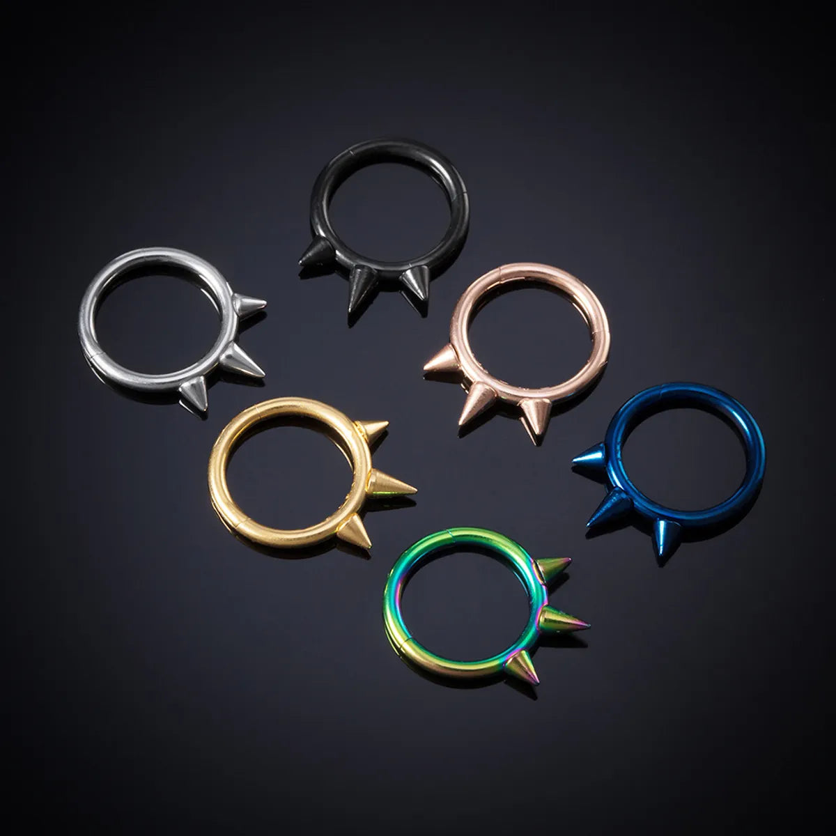 Fashion Solid Color Stainless Steel Plating Nose Ring 1 Piece