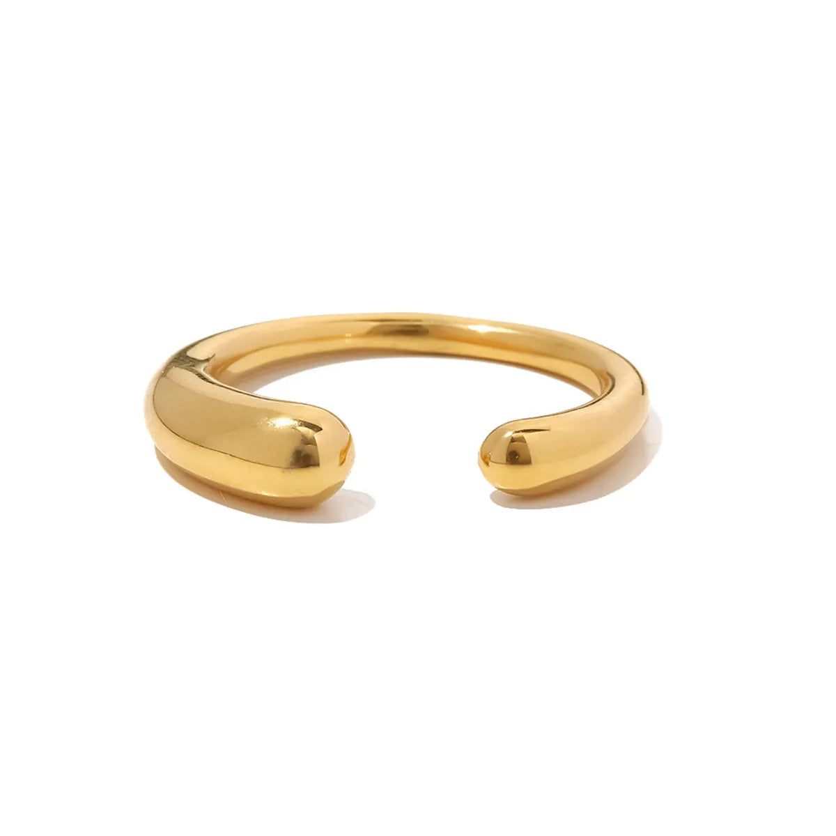 Fashion Solid Color Stainless Steel Plating Gold Plated Open Ring