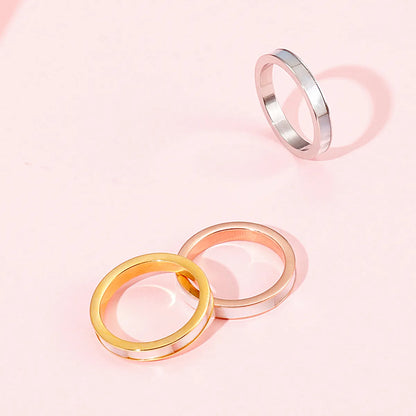 Fashion Solid Color Stainless Steel Plating Shell Rings 1 Piece