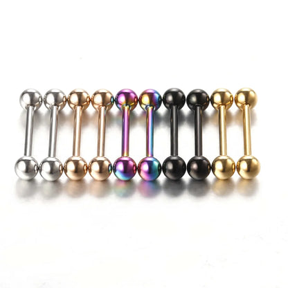 Fashion Solid Color Stainless Steel Plating Tongue Nail 1 Piece