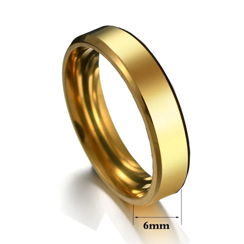 Fashion Solid Color Stainless Steel Polishing Plating Rings 1 Piece