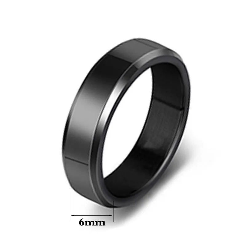 Fashion Solid Color Stainless Steel Polishing Plating Rings 1 Piece