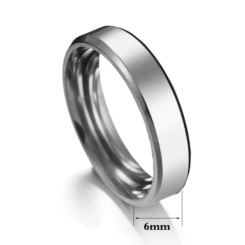 Fashion Solid Color Stainless Steel Polishing Plating Rings 1 Piece