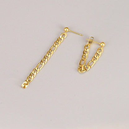 Fashion Solid Color Titanium Steel Ear Studs Plating Chain Stainless Steel Earrings