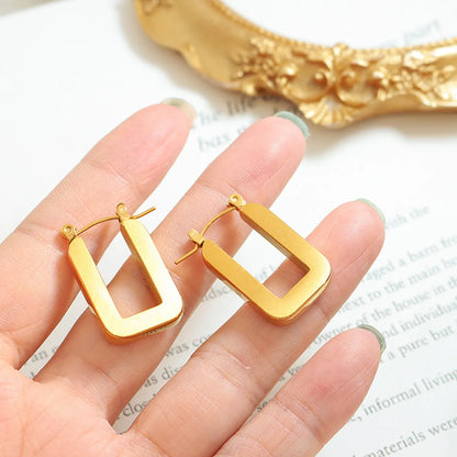 Fashion Solid Color Titanium Steel Earrings Plating Stainless Steel Earrings