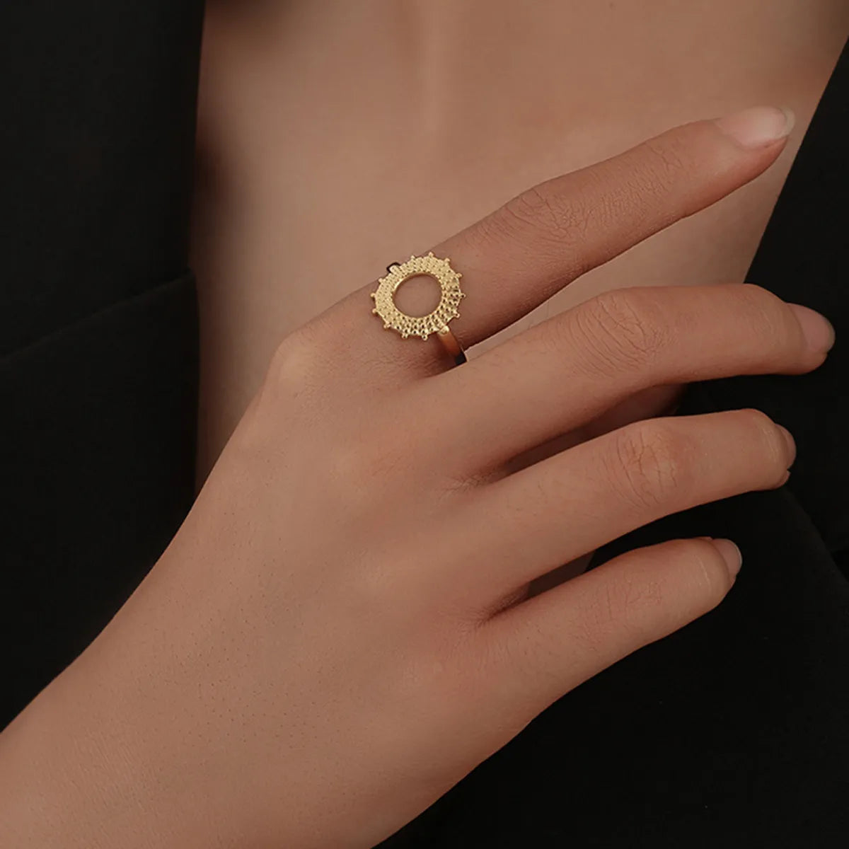 Fashion Solid Color Titanium Steel Open Ring Copper Rings