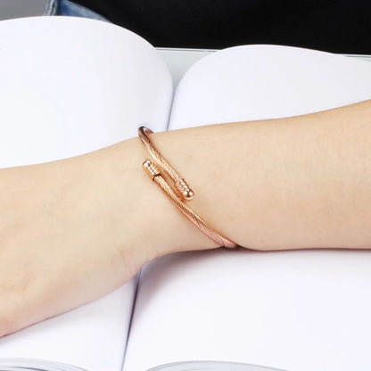 Fashion Solid Color Titanium Steel Plating Bangle 1 Piece