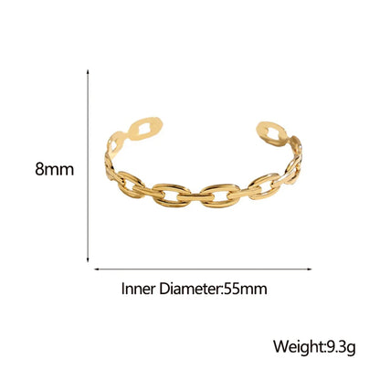 Fashion Solid Color Titanium Steel Plating Chain Bangle 1 Piece