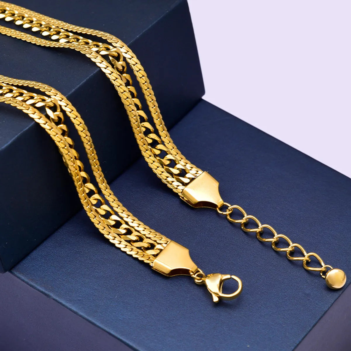 Fashion Solid Color Titanium Steel Plating Chain Bracelets 1 Piece