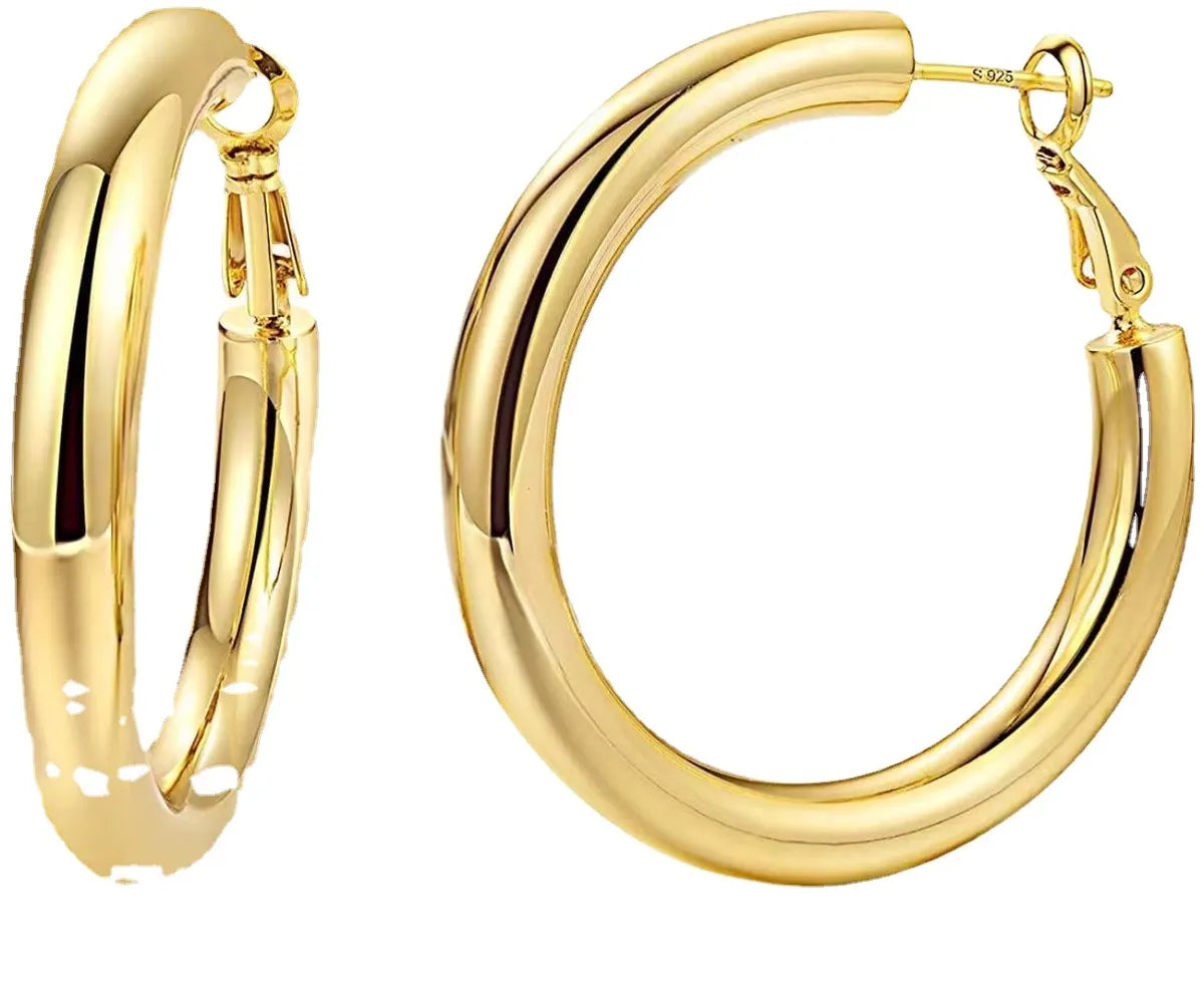 1 Pair Fashion Solid Color Plating 201 Stainless Steel 304 Stainless Steel 18K Gold Plated Earrings