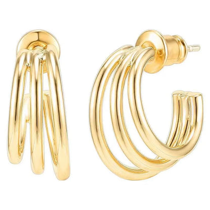 1 Pair Fashion Solid Color Plating 201 Stainless Steel 304 Stainless Steel 18K Gold Plated Earrings