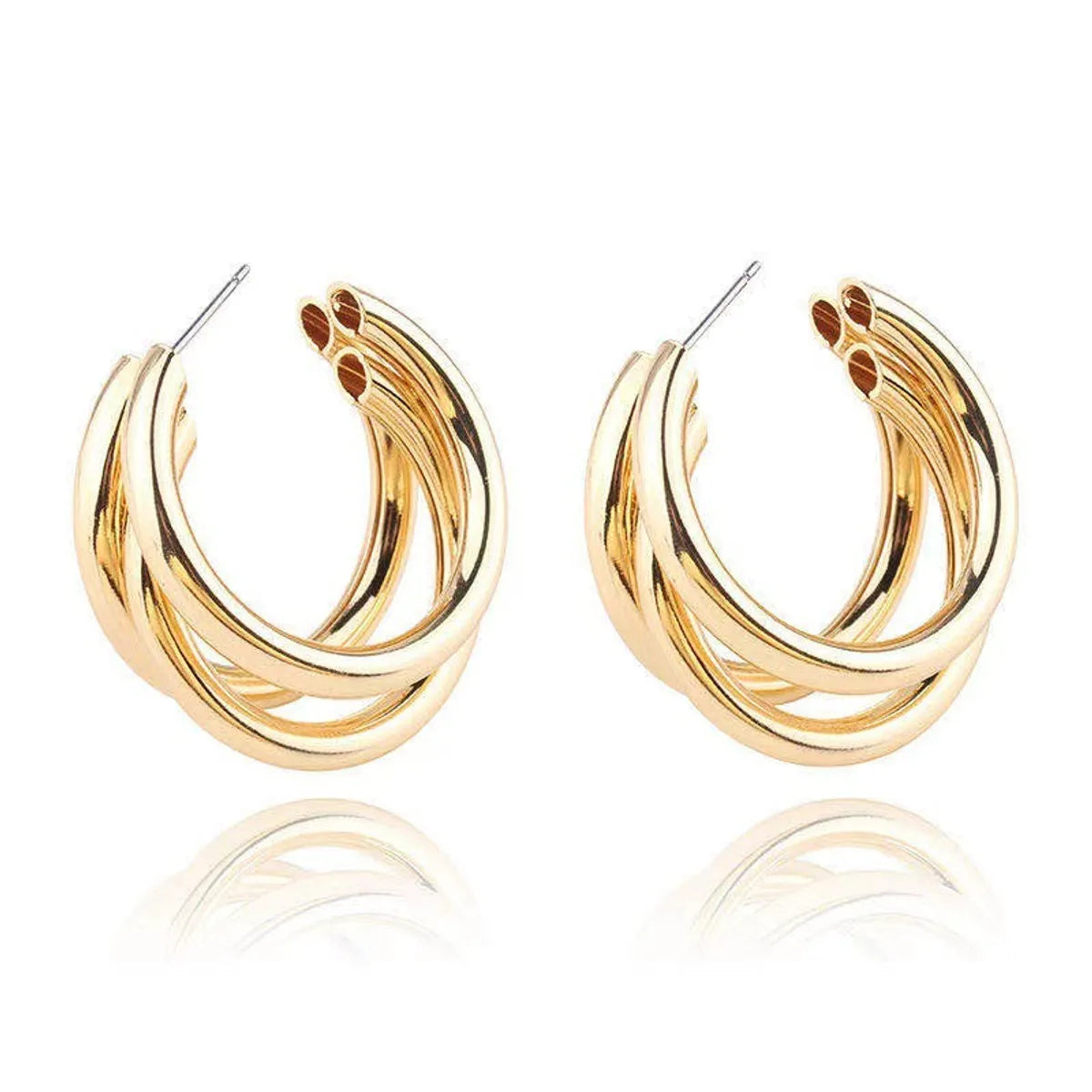 1 Pair Fashion Solid Color Plating 201 Stainless Steel 304 Stainless Steel 18K Gold Plated Earrings