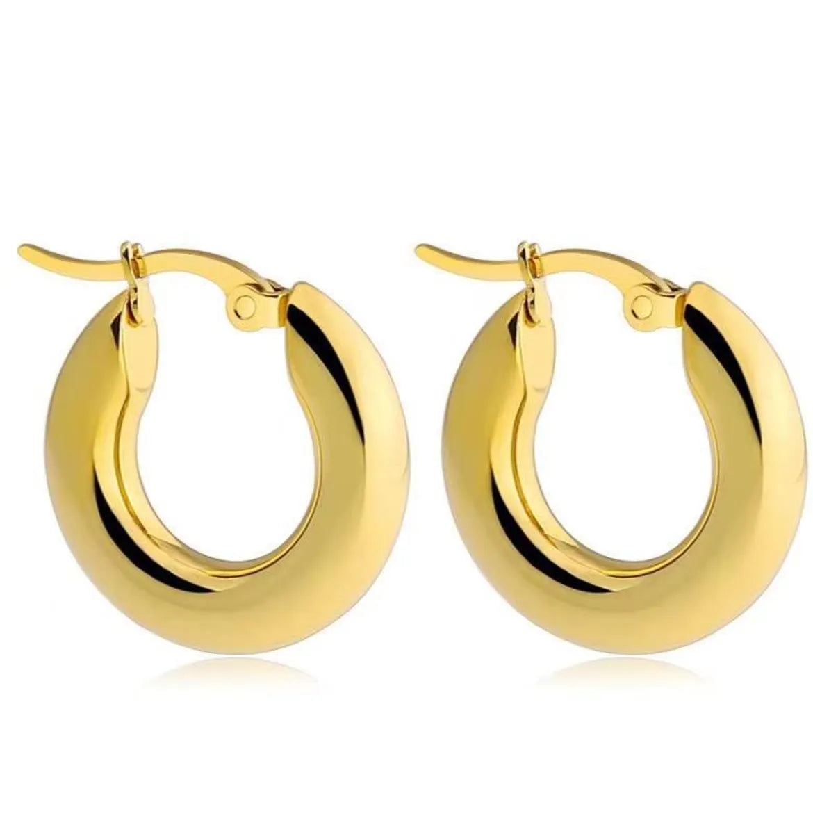 1 Pair Fashion Solid Color Plating 201 Stainless Steel 304 Stainless Steel 18K Gold Plated Earrings