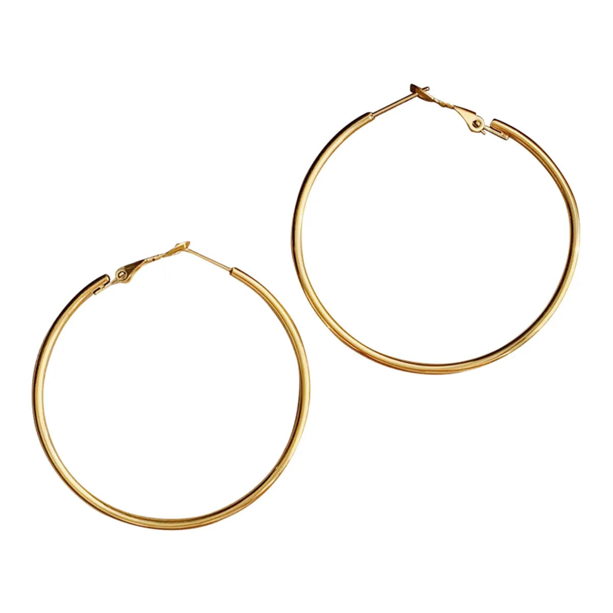 Fashion Solid Color Titanium Steel Plating Hoop Earrings 1 Pair