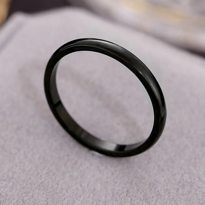 Fashion Solid Color Titanium Steel Plating Rings 1 Piece