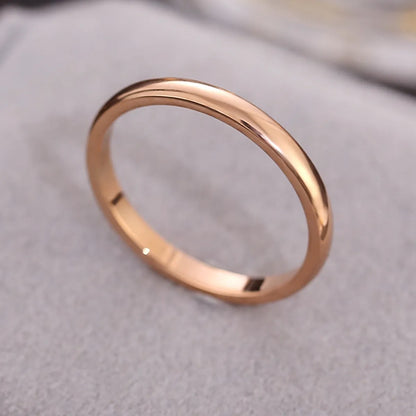 Fashion Solid Color Titanium Steel Plating Rings 1 Piece