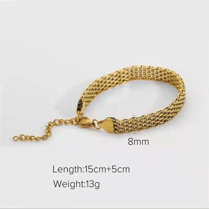 Fashion Solid Color Titanium Steel Plating Women's Bracelets Necklace 1 Piece